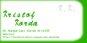 kristof korda business card