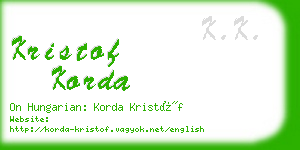 kristof korda business card